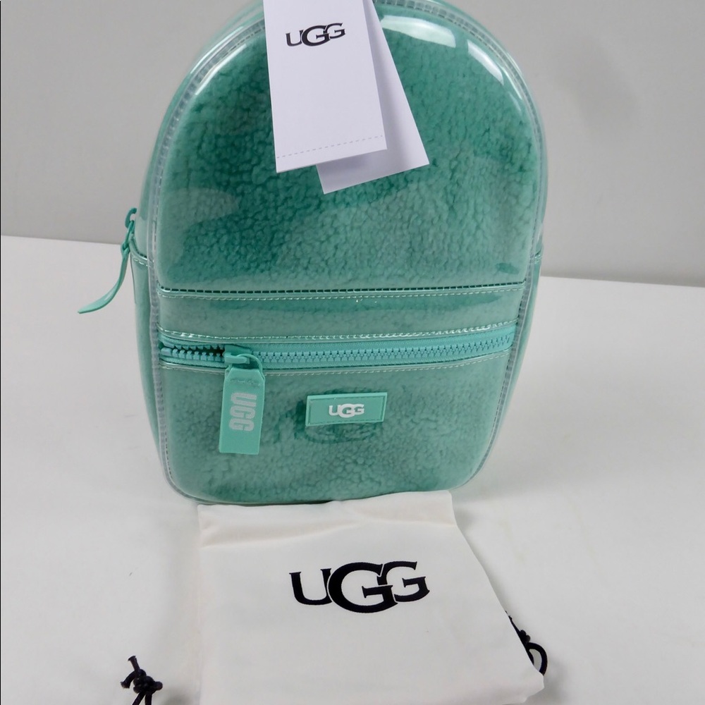 UGG Dannie II Mini Clear TPU Faux Sheepskin Fur Backpack NWT